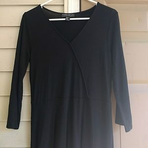3/4 Sleeve Black Dress